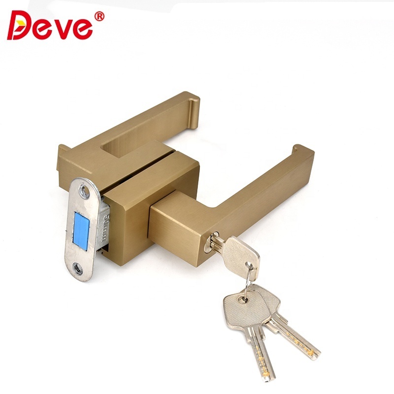 Top Security Privacy Bedroom /Interior /Entrance Tubular Cylinder Door Lock Matte Black Shining Gold Door Handle Lever Lock