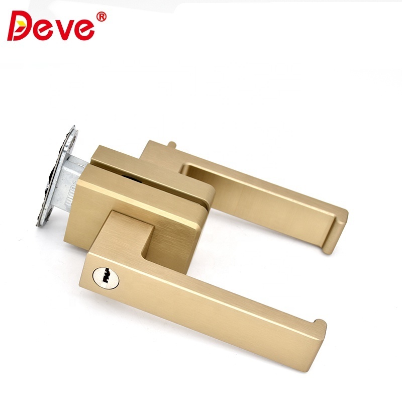 Top Security Privacy Bedroom /Interior /Entrance Tubular Cylinder Door Lock Matte Black Shining Gold Door Handle Lever Lock