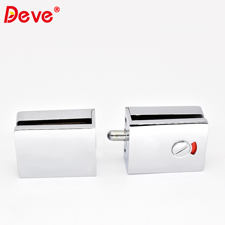 Bathroom Hardware Heavy-duty Sliding Door Toilet Glass Door Lock With Indicator