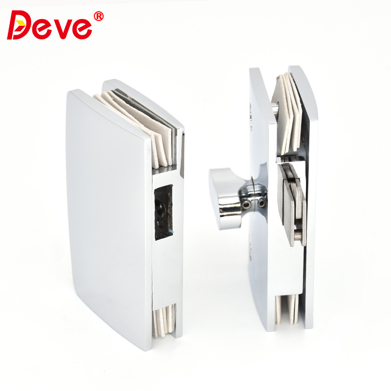 Factory Direct Sale High Quality Commercial Zinc Alloy Bathroom Handle Style Frameless Sliding Glass Door Lock