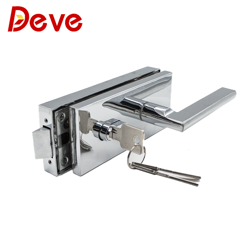 Best Price Zinc Alloy With Knob Lever Handle Glass Door Lock With 5 Key