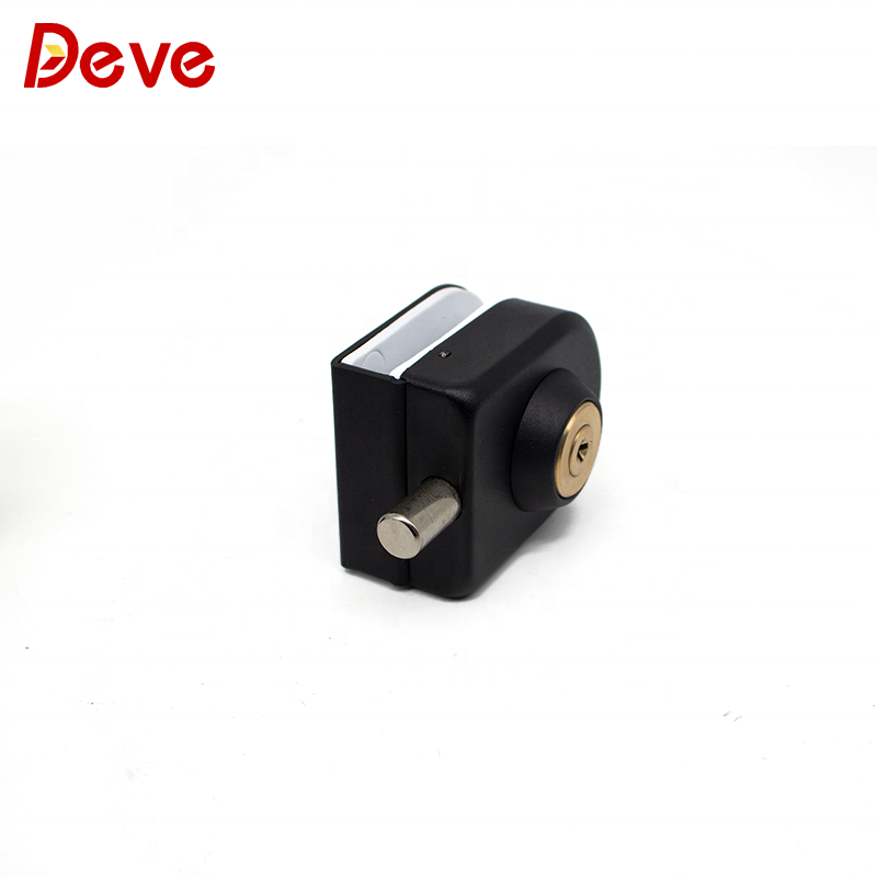 High Quality glass to glass double Latch sliding with keys Matt Black security glass door lock