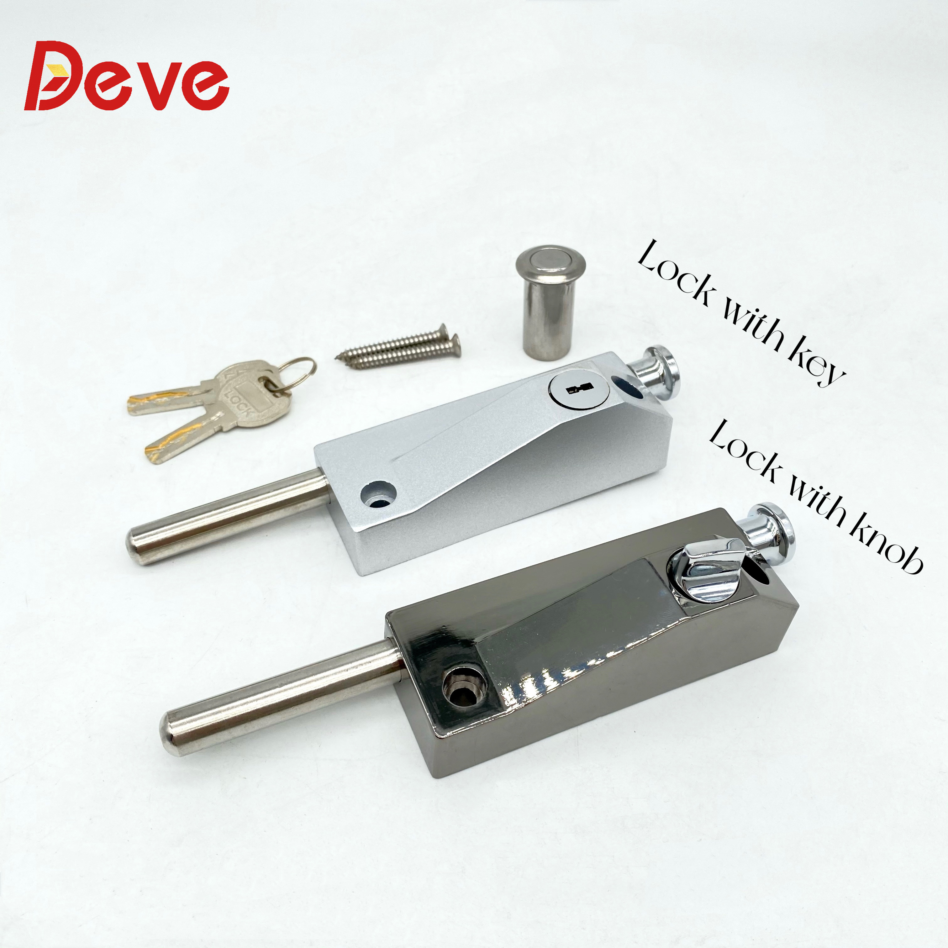 Wooden Door Floor Lock Spring Bolt Lock For Window Glass Patio Door Auxiliary Security Lock