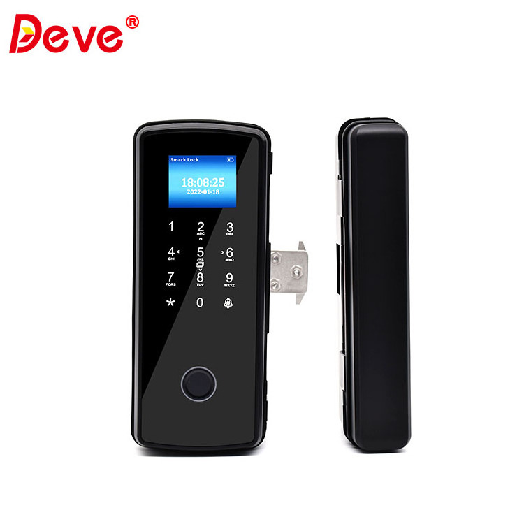 New Arrival Alloy Material Multi-function Fingerprint Frameless Glass Door Smart Lock