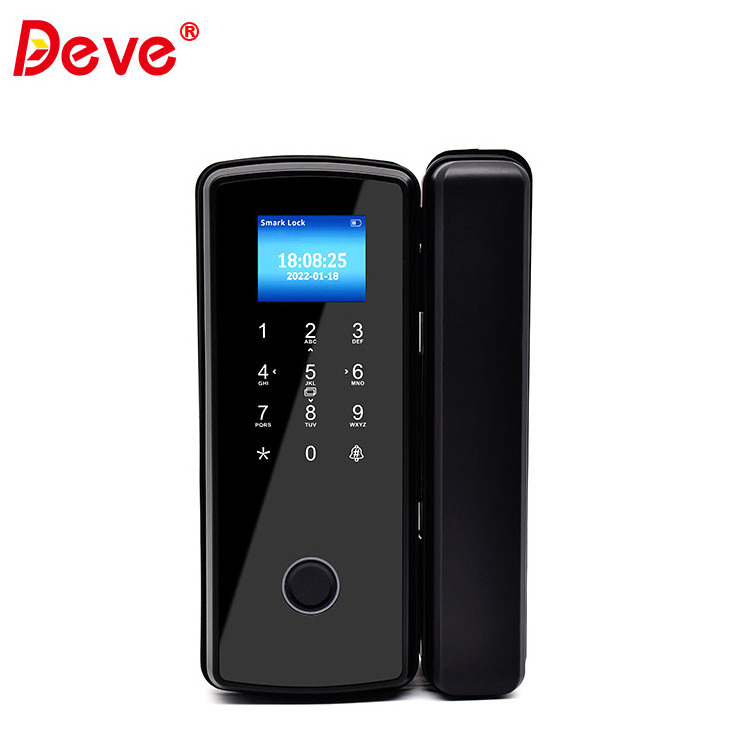 New Arrival Alloy Material Multi-function Fingerprint Frameless Glass Door Smart Lock