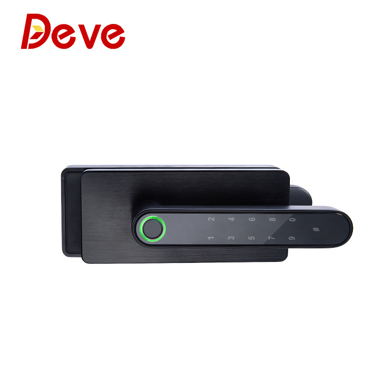 Biometric Fingerprint Smart Glass Door Lock with TUYA function Magnetic Frameless Glass Door Lock for Home Office