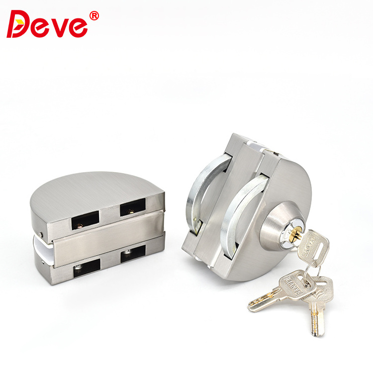 Home Hotel Bathroom Frameless Glass Door Double Lock Stainless Steel Glass Door Latch 8~12mm Sliding Glass Door Lock