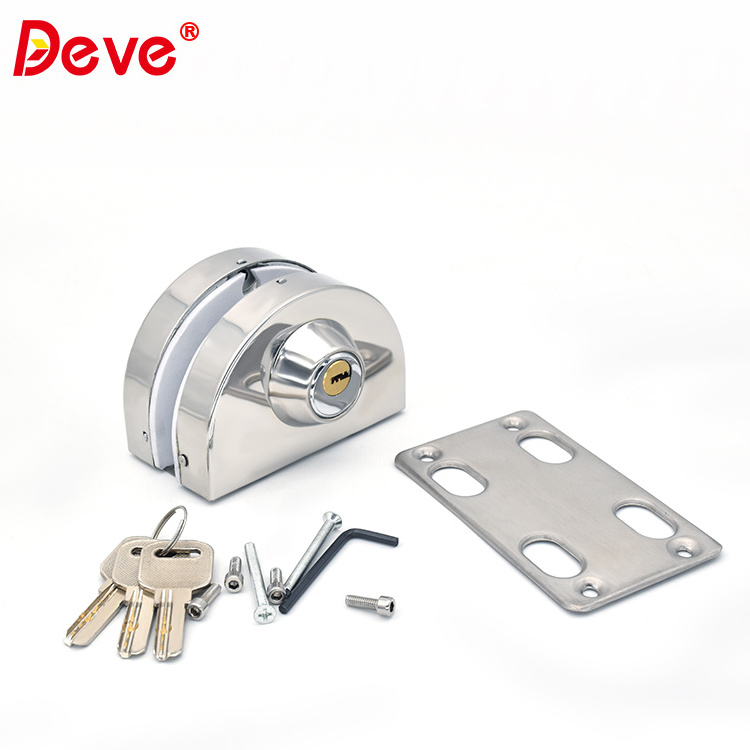 Home Hotel Bathroom Frameless Glass Door Double Lock Stainless Steel Glass Door Latch 8~12mm Sliding Glass Door Lock