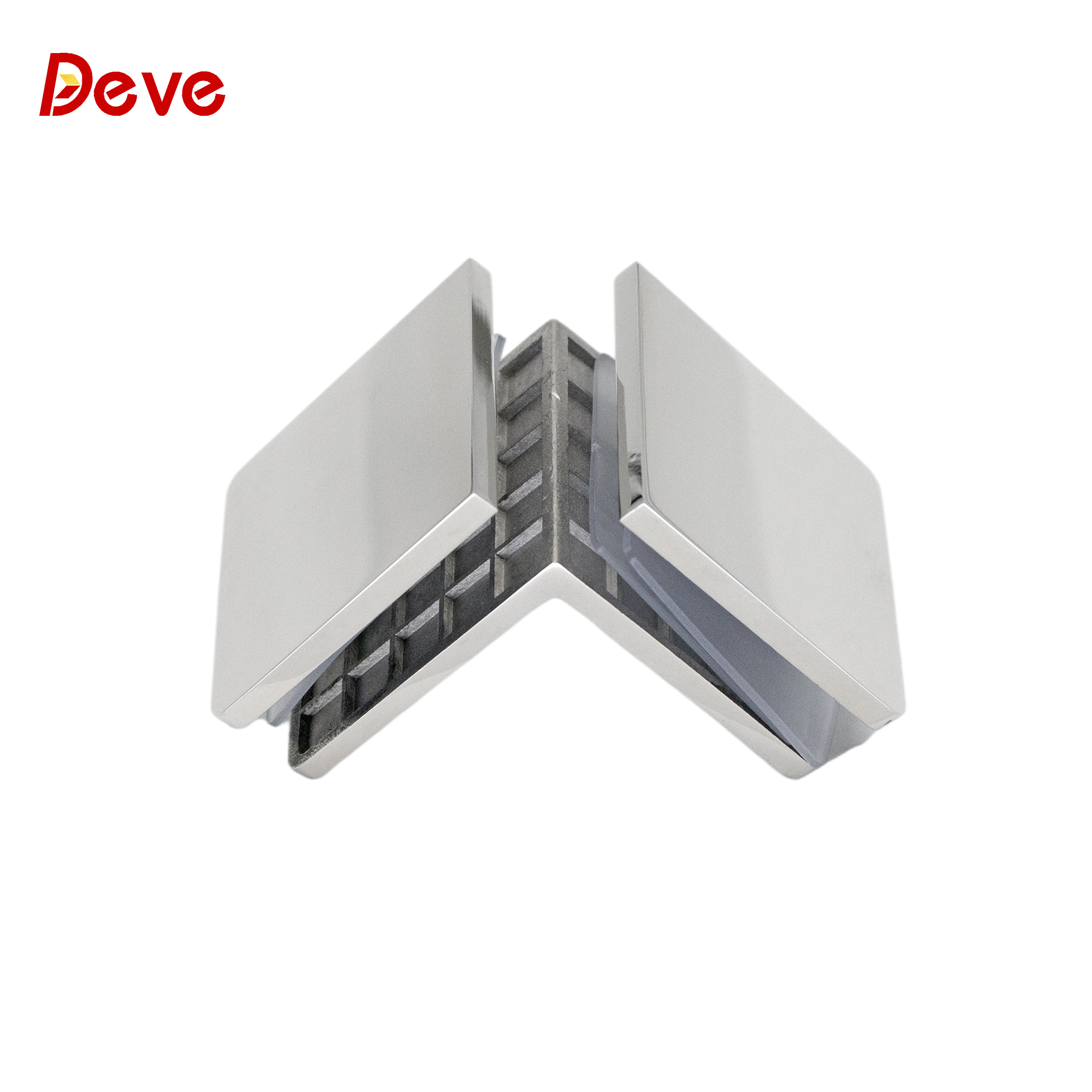 90 Degree Durable Toilet Stainless Steel Glass Door Clamp