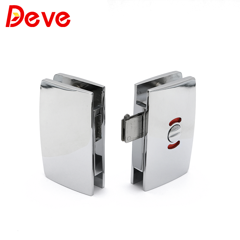 Zinc Alloy Tempered Glass Sliding Shower room Hook Door Lock