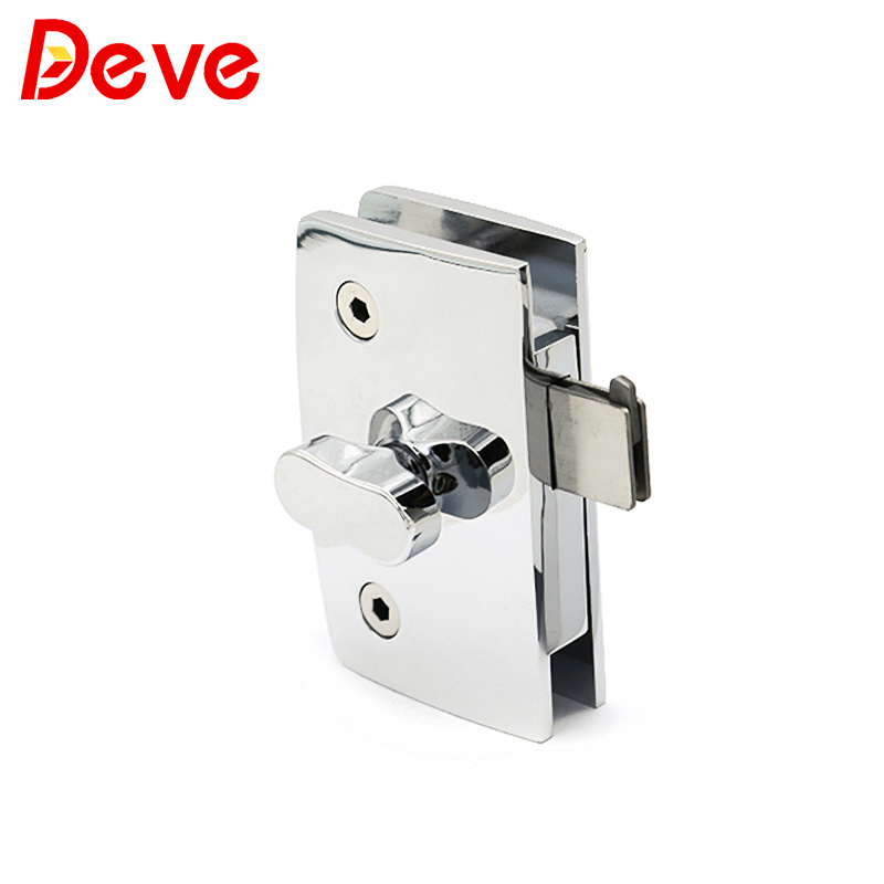 Zinc Alloy Tempered Glass Sliding Shower room Hook Door Lock