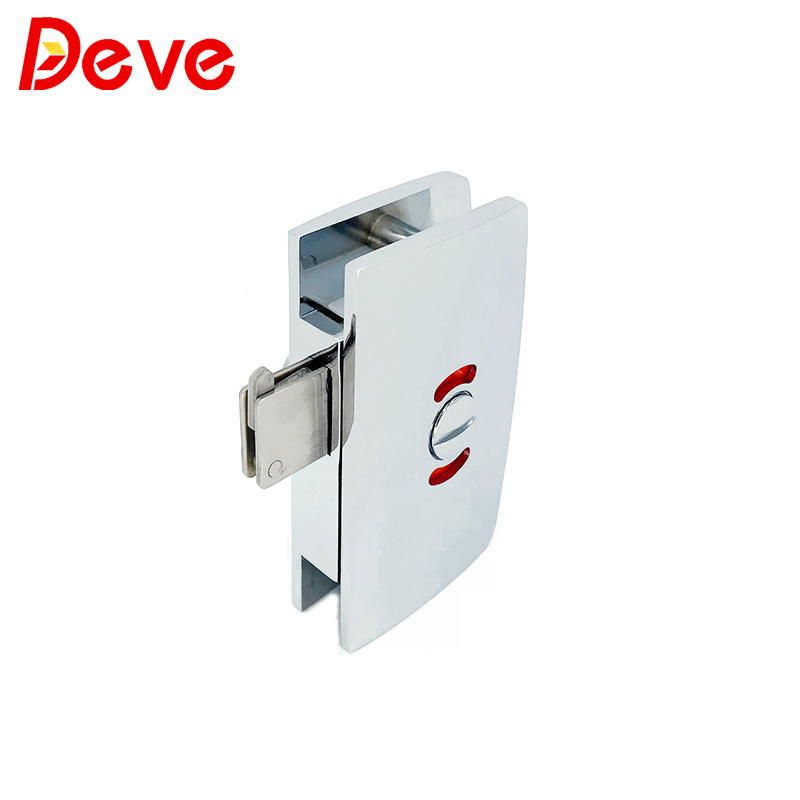 Zinc Alloy Tempered Glass Sliding Shower room Hook Door Lock