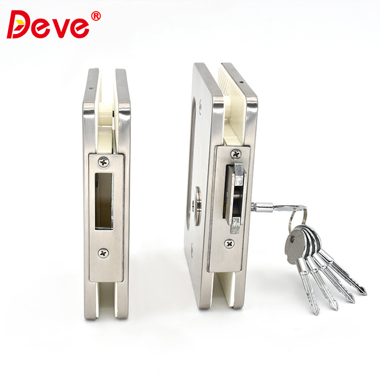 China Factory  Single Side Commercial Stainless Steel Glass Sliding Door Lock