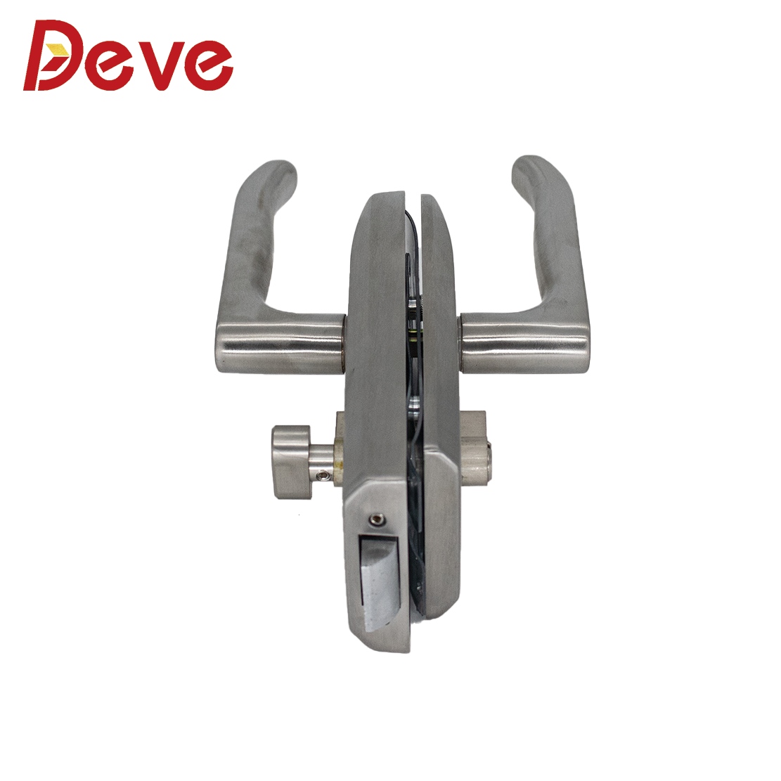 Commercial Stainless Steel Lever Handle Glass Gate Lock with Keys