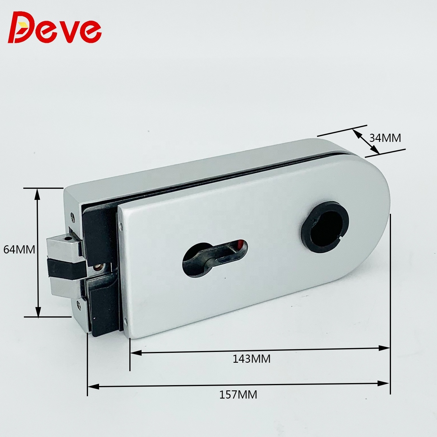 Hot Sale European Style Office Glass Gate Lock Aluminum Frameless Sliding Glass Door Lock Set With Handle