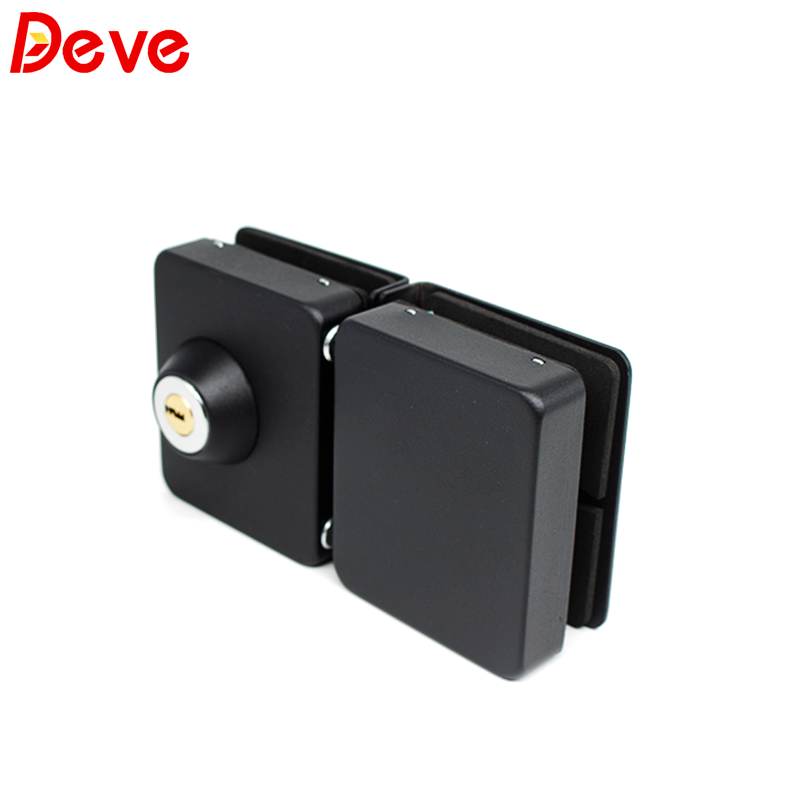 Black Commercial Square Sliding Latch  Frameless Glass Door Lock