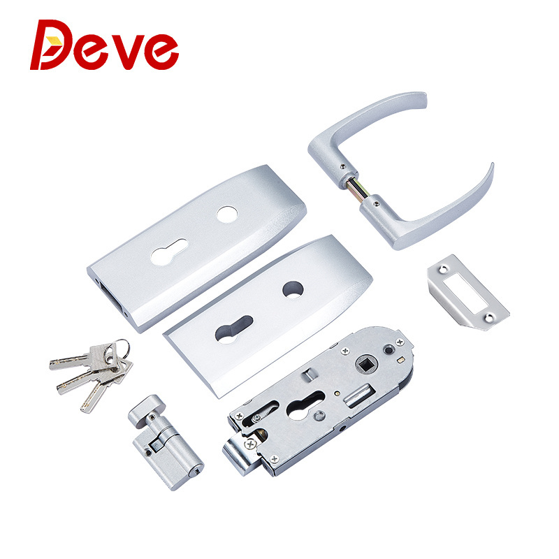 sliding door lock frameless aluminum glass door handle lock white black sliver door lock