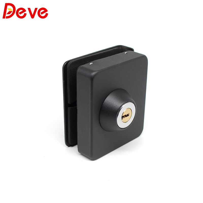 Black Commercial Square Sliding Latch  Frameless Glass Door Lock