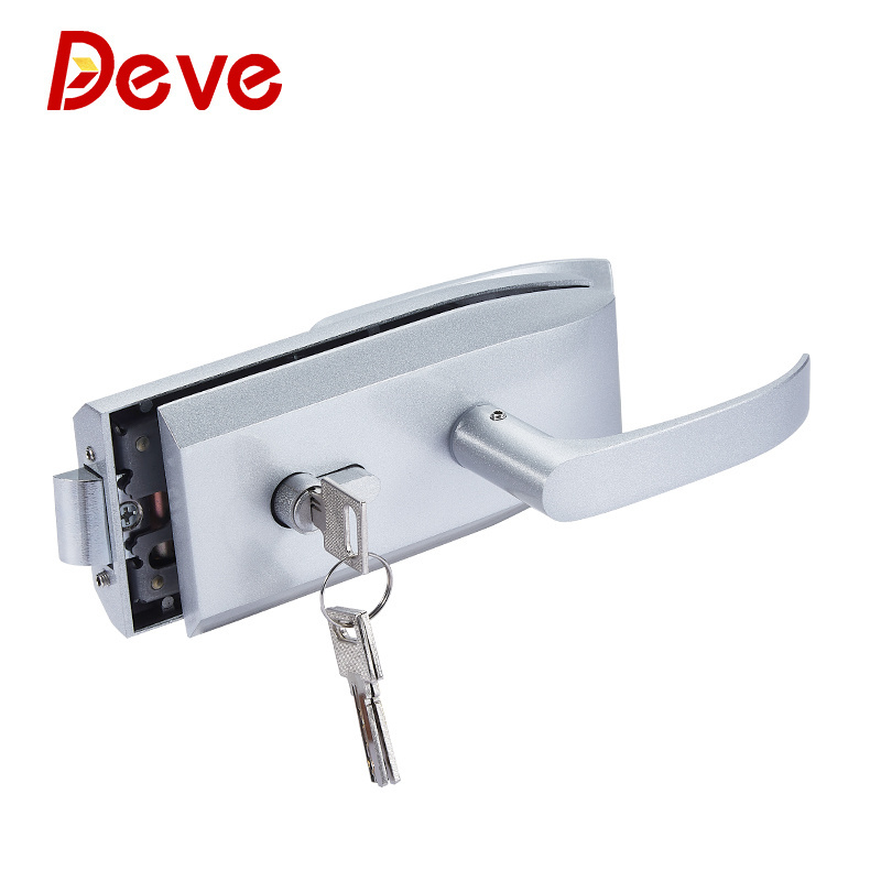 sliding door lock frameless aluminum glass door handle lock white black sliver door lock