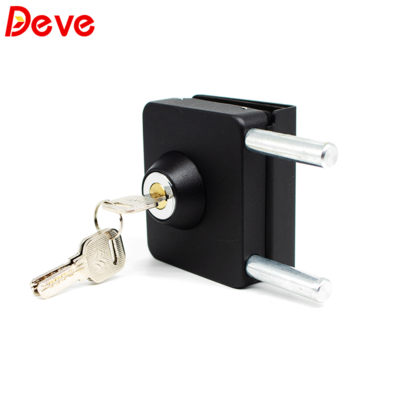 Black Commercial Square Sliding Latch  Frameless Glass Door Lock