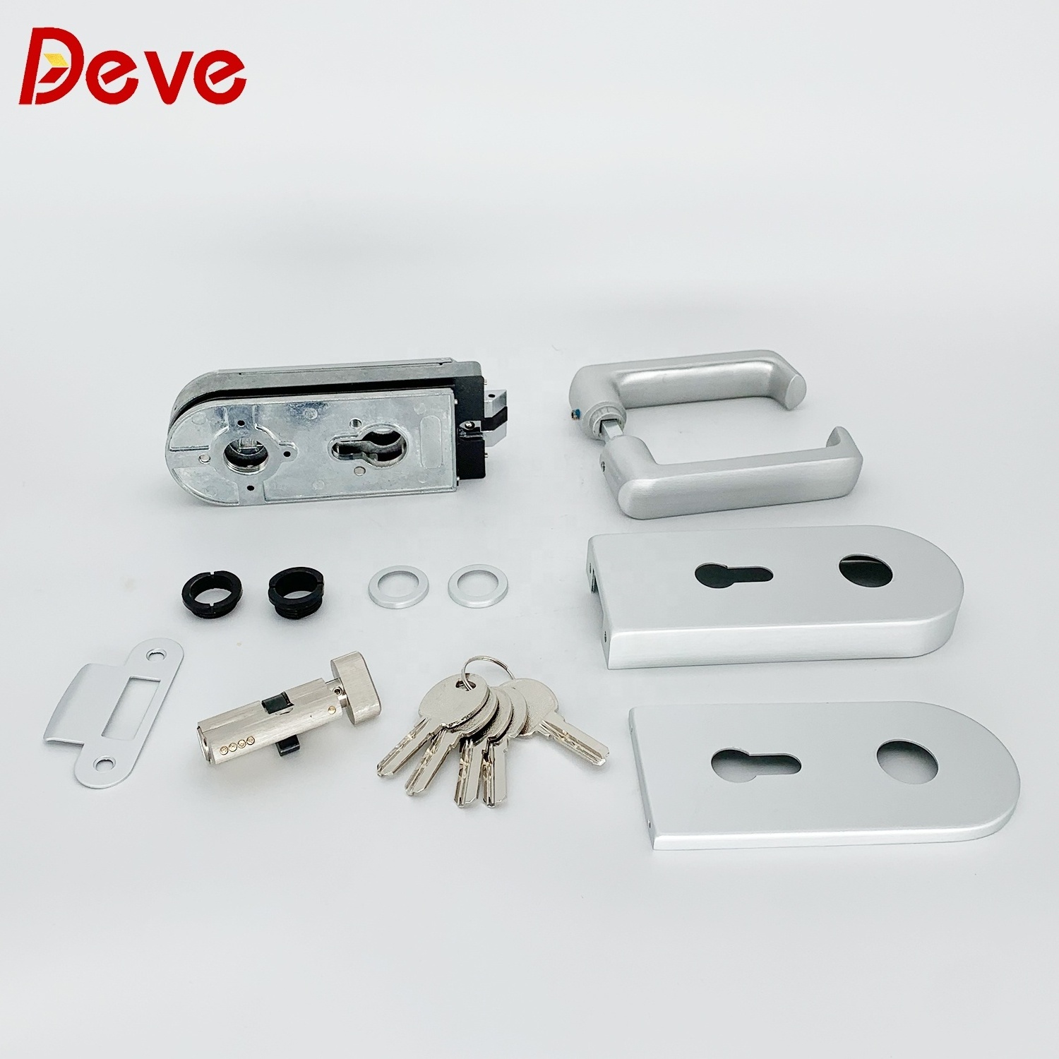 Hot Sale European Style Office Glass Gate Lock Aluminum Frameless Sliding Glass Door Lock Set With Handle