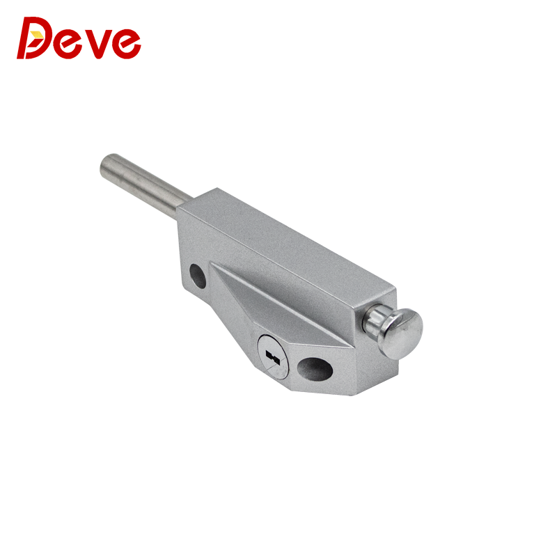 Keyed Bolt Revolving door latch lock Rotation Latch Zinc Alloy Spring Sliding Door Lock for Window Glass Patio Door