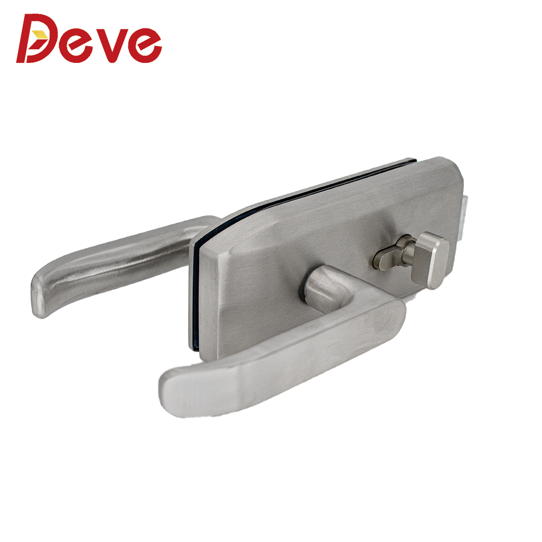 Commercial Stainless Steel Lever Handle Glass Gate Lock with Keys