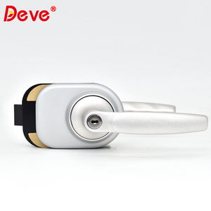 Security Aluminum Sliding Hardware Safety Frameless Glass Door Lock with Handle