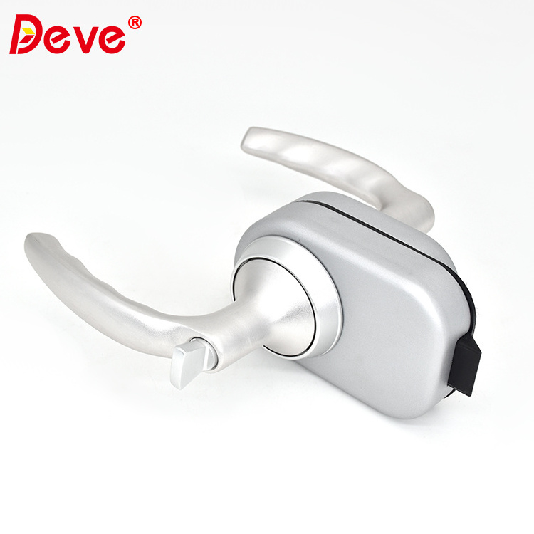 Security Aluminum Sliding Hardware Safety Frameless Glass Door Lock with Handle