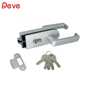 Hot Sale European Style Office Glass Gate Lock Aluminum Frameless Sliding Glass Door Lock Set With Handle