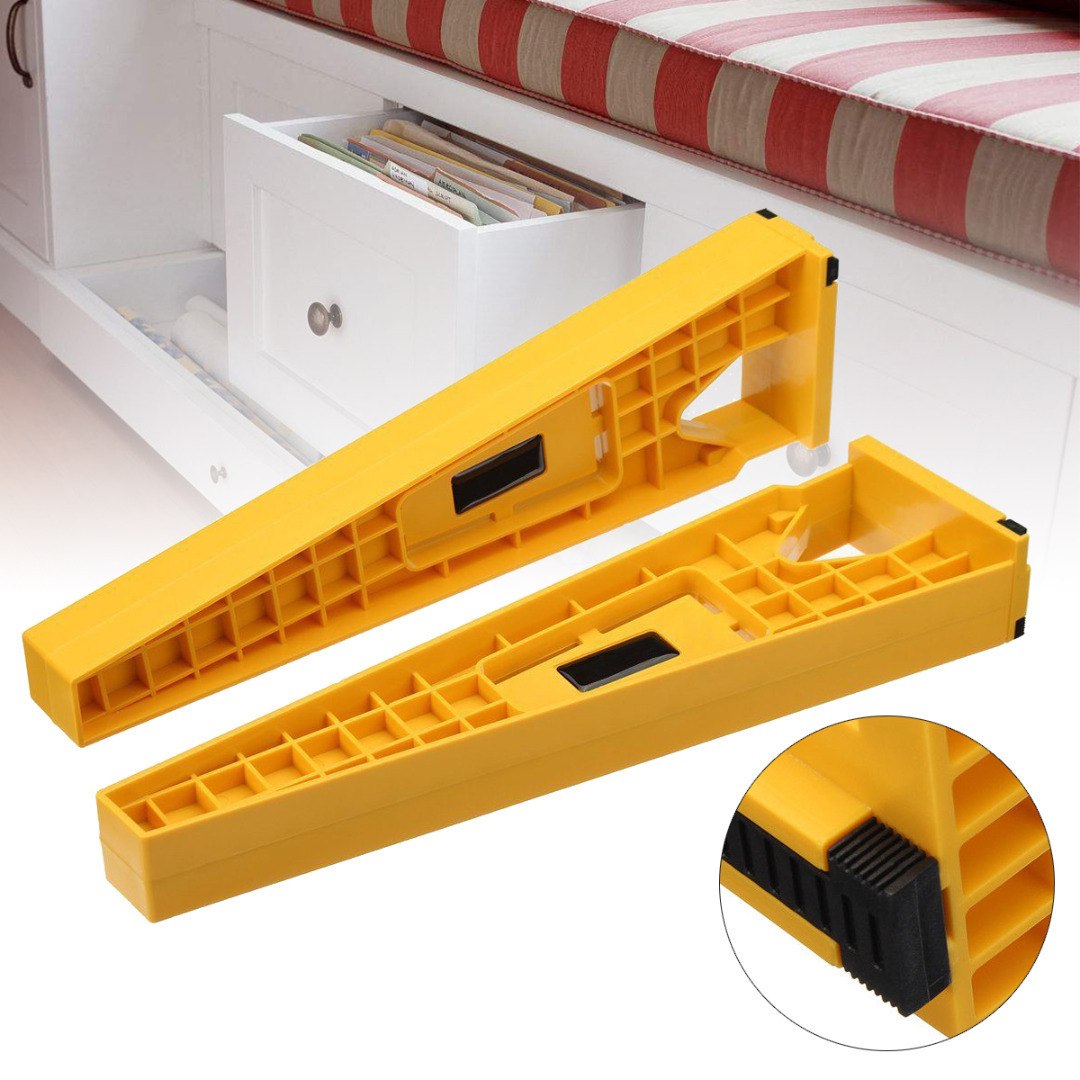 2Pcs Drawer Slide Jig Mounting Bracket Box Cabinet Hardware Install Guide Tool for Concealed Hinge Jig & Cabinet Hardware Jig