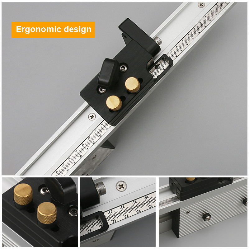 Miter Gauge Table Saw Router Angle Miter Gauge Guide Aluminium Fence Profile 450/600/800mm with Flip Stop for Woodworking Tools