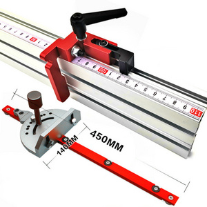 Aluminum Angle Miter Gauge Sawing Assembly Ruler Woodworking Tool 400mm aluminum Fence with Metric Scale for Table Saw Router