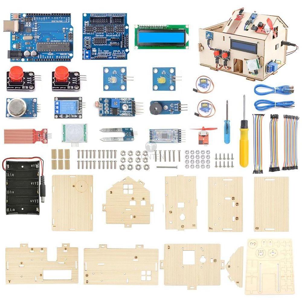 New Lonten Smart Home Kit for Arduino Starter Electronic Learning Remote Control House DIY Project with PLUS Board STEM LTARK-1