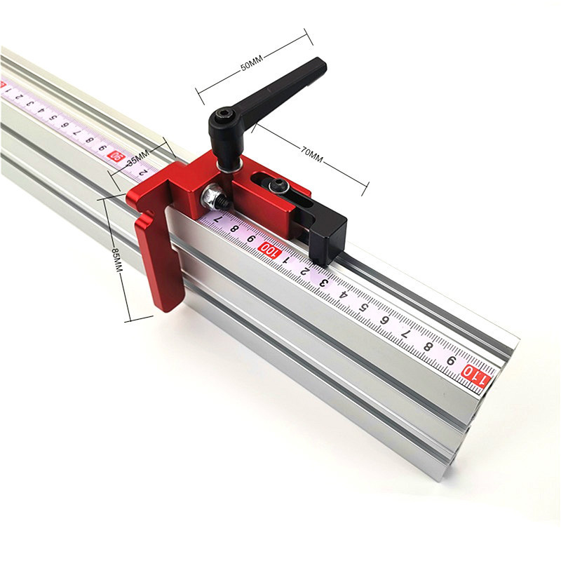 Aluminum Angle Miter Gauge Sawing Assembly Ruler Woodworking Tool 400mm aluminum Fence with Metric Scale for Table Saw Router