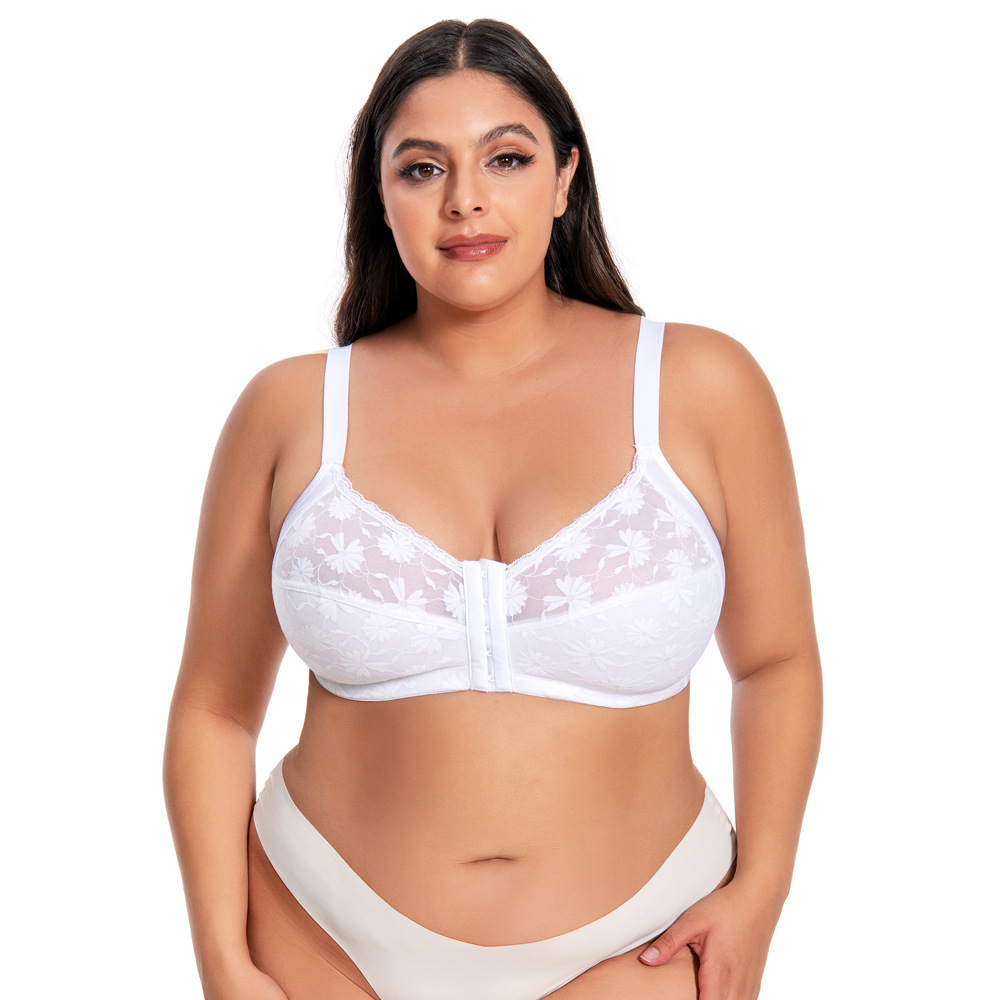 2023New Arrival Women High Support Plus Size Bras For Women Cotton Bra Big Size full Cup Wire Free Big Breast Bra