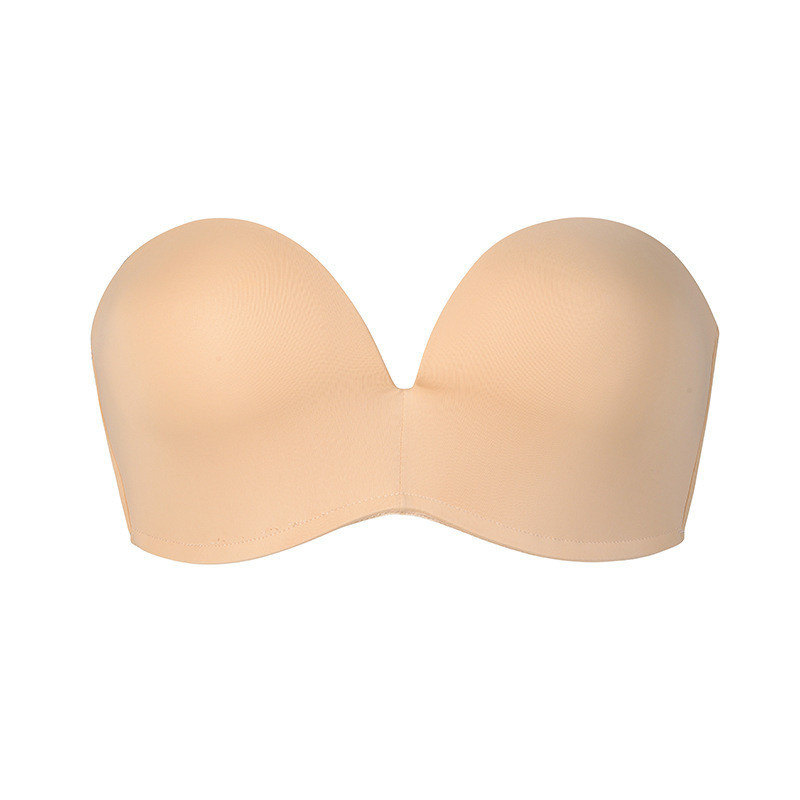 Plus Size Invisible Lifting Bra Underwire Adhesive Remove Straps Unpadded Cup Soft Push Up Bras Strapless Bras For Women