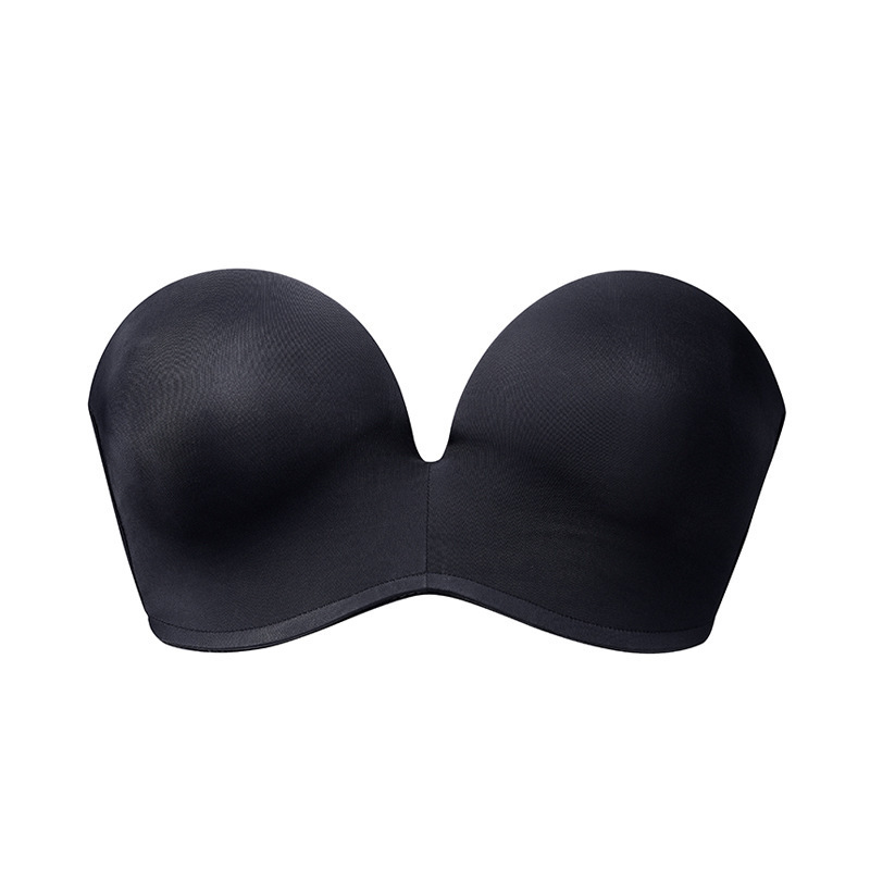 Plus Size Invisible Lifting Bra Underwire Adhesive Remove Straps Unpadded Cup Soft Push Up Bras Strapless Bras For Women