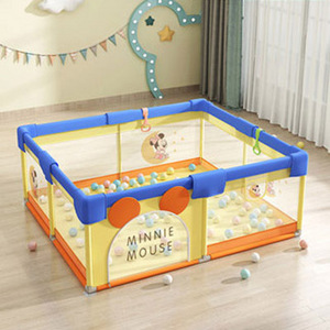 Colorful Popular Plastic Playpen for Baby Portable Wooden Oxford cloth Baby Playpen