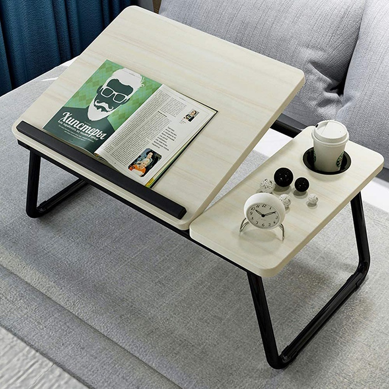 On Bed Laptop Bed Tray Table Foldable Lap Desk Stand Notebook Desk Adjustable Portable Lap Tablet with Cup Holder Laptop Desk