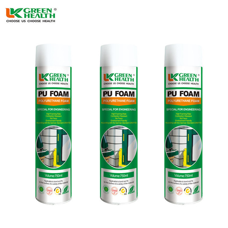 Green Health OEM Waterproof ECO Flexible Spray Foam Insulation Sealant Liquid PU Foam Adhesive Polyurethane Foam