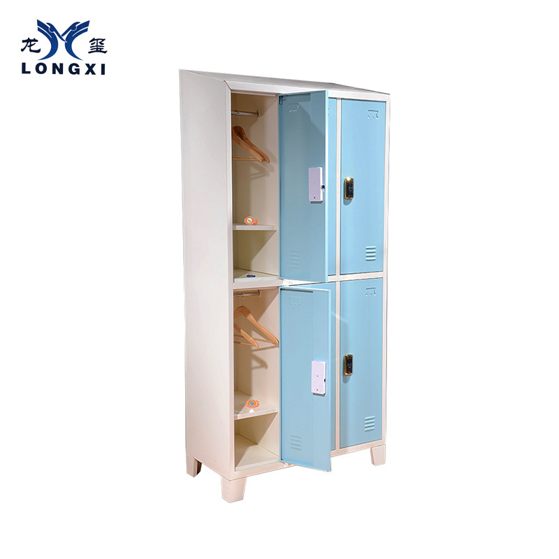 6 Door Metal Locker Electronic Lock Steel Wardrobe Cabinets Storage Cloest Wardrobes With Standing Legs