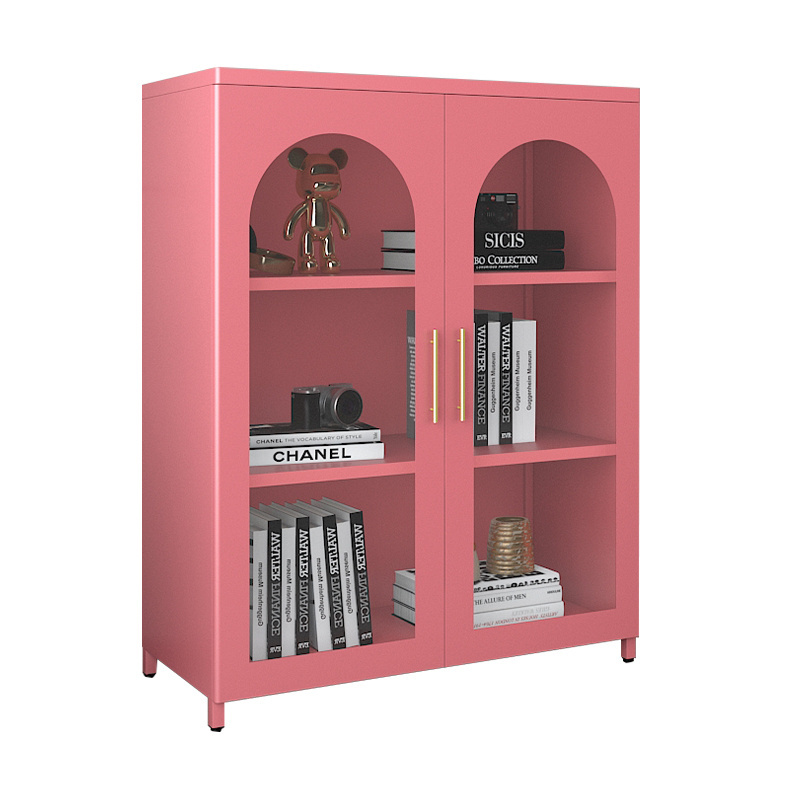 Steel Tall Locker Children's Handwork Display Cabinets Internal Adjustable Bookshelf Steel Storage Cabinets Metal Cabinet