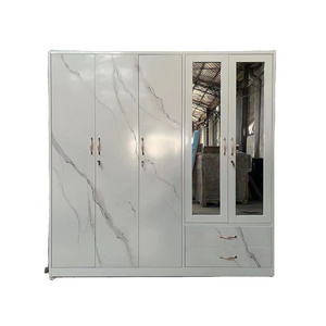 Modern bedroom furniture wardrobes steel almirah metal storage cabinet 5 Door wardrobe closet