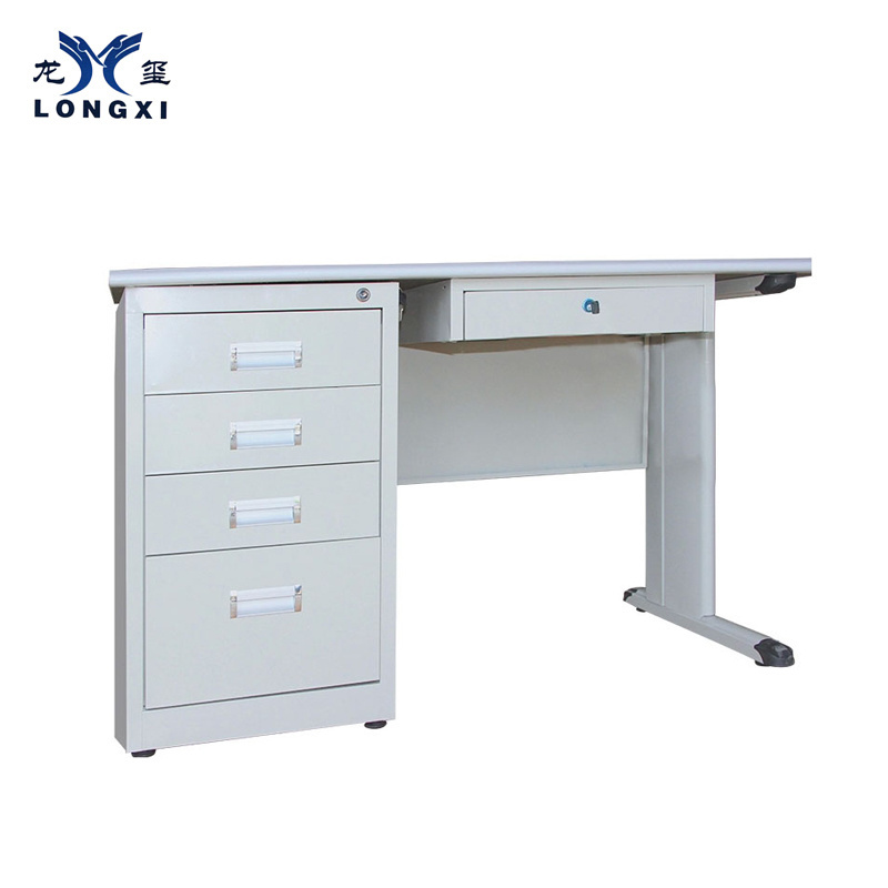 Chinese Office Furniture Steel Computer Desk Metal Computer Office Table With Drawers And Locks For School Office