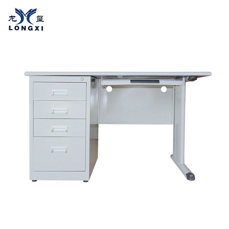 Chinese Office Furniture Steel Computer Desk Metal Computer Office Table With Drawers And Locks For School Office