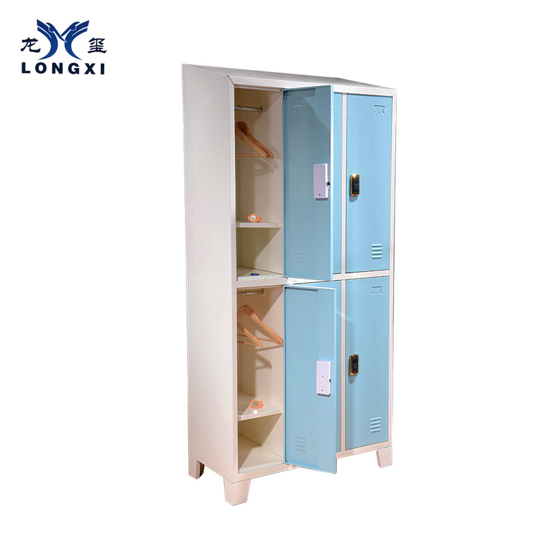 6 Door Metal Locker Electronic Lock Steel Wardrobe Cabinets Storage Cloest Wardrobes With Standing Legs