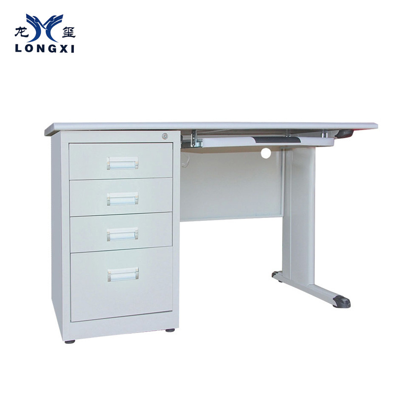 Chinese Office Furniture Steel Computer Desk Metal Computer Office Table With Drawers And Locks For School Office