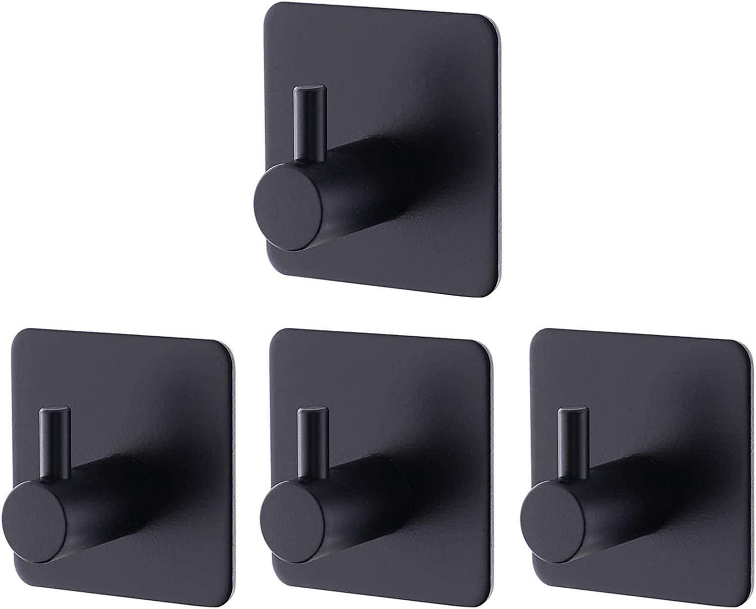 Self- Adhesive Black Stainless Steel Wall Mounted Coat Hooks Rack Matte Black Towel Coat Hook