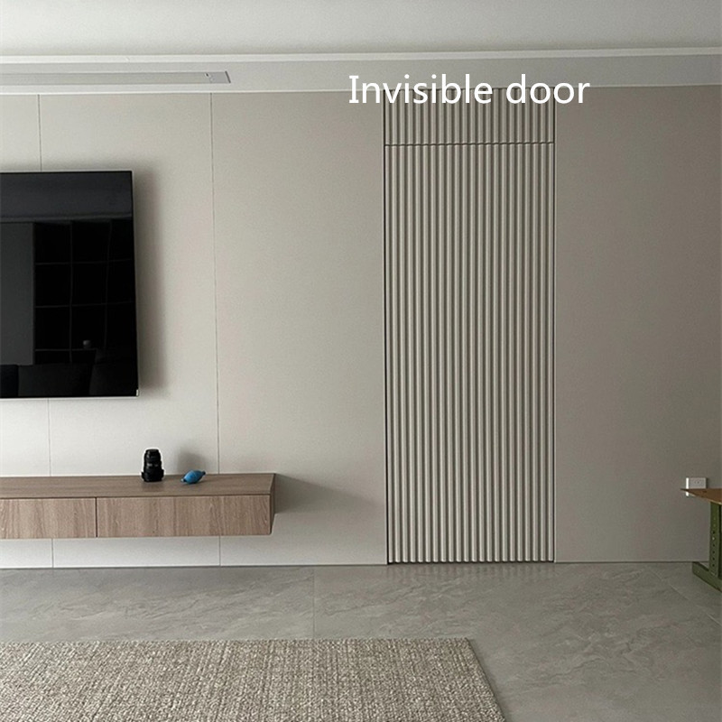 Invisible Door Fashion Latest Design Wooden Hidden Wall Doors  Modern Interior Bedroom Flush Frameless Door